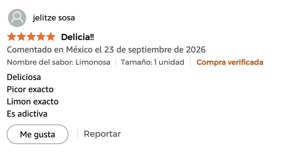 Reseña de cinco estrellas de La Viral en Amazon, compra verificada