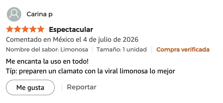 Reseña de cinco estrellas de La Viral en Amazon, compra verificada