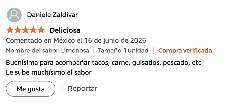 Reseña de cinco estrellas de La Viral en Amazon, compra verificada