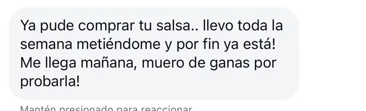 Mensaje de una clienta sobre La Viral