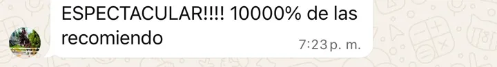 Mensaje de una clienta sobre La Viral