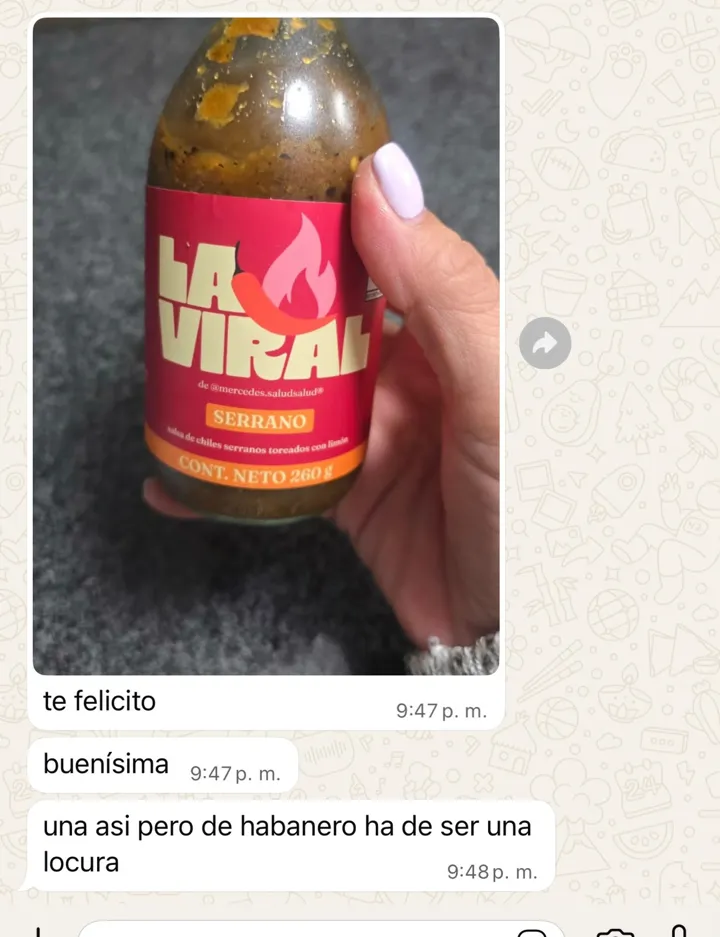 Mensaje de una clienta sobre La Viral